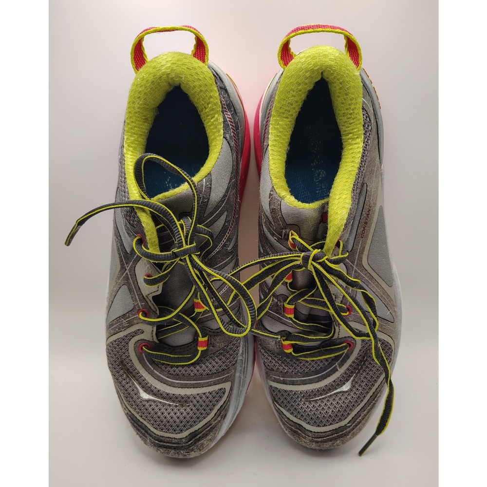 HOKA ONE ONE W Constant Women's Size 6 Running Shoes Gray Yellow Red Max Cushion